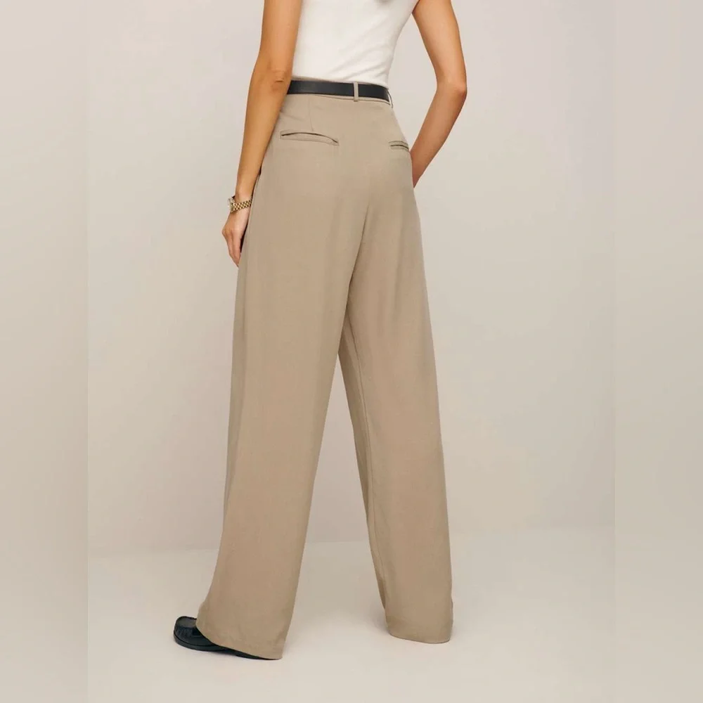 Reformation petite mason pant, khaki - Picture 3 of 6